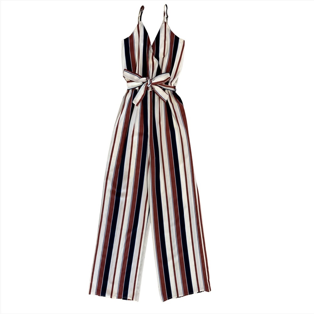 Red White and Blue Striped Jumpsuit